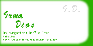 irma dios business card